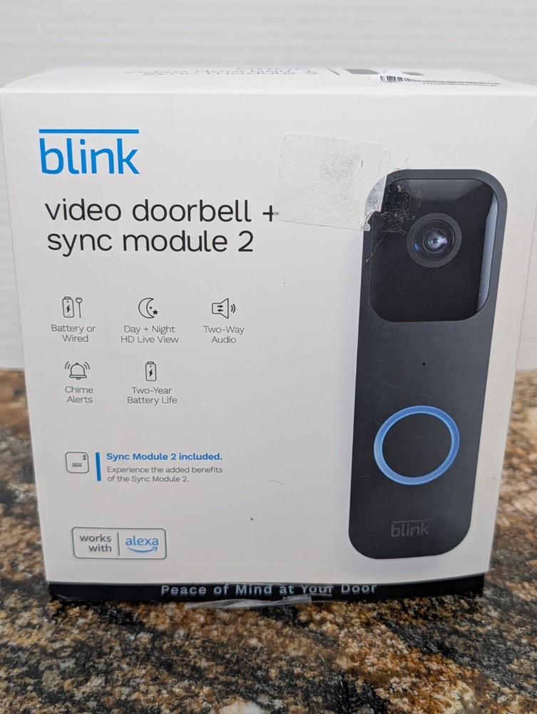 New Amazon Blink Video Doorbell + Sync Module 2 Camera