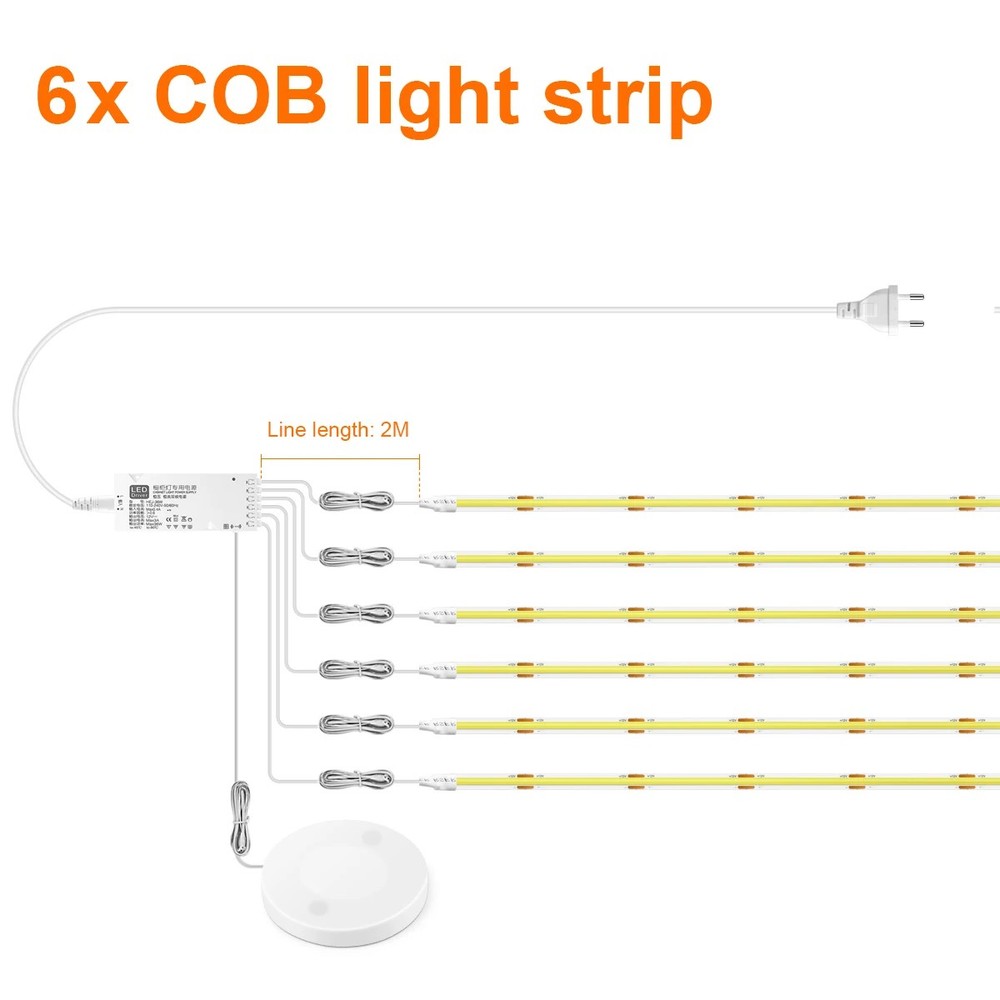 Dimmable COB LED Acoustic Light Strip with Touch Control & Custom Length