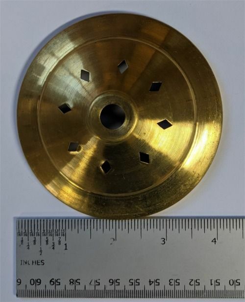 4" Round Solid Brass Lamp Vase Cap - VENTED