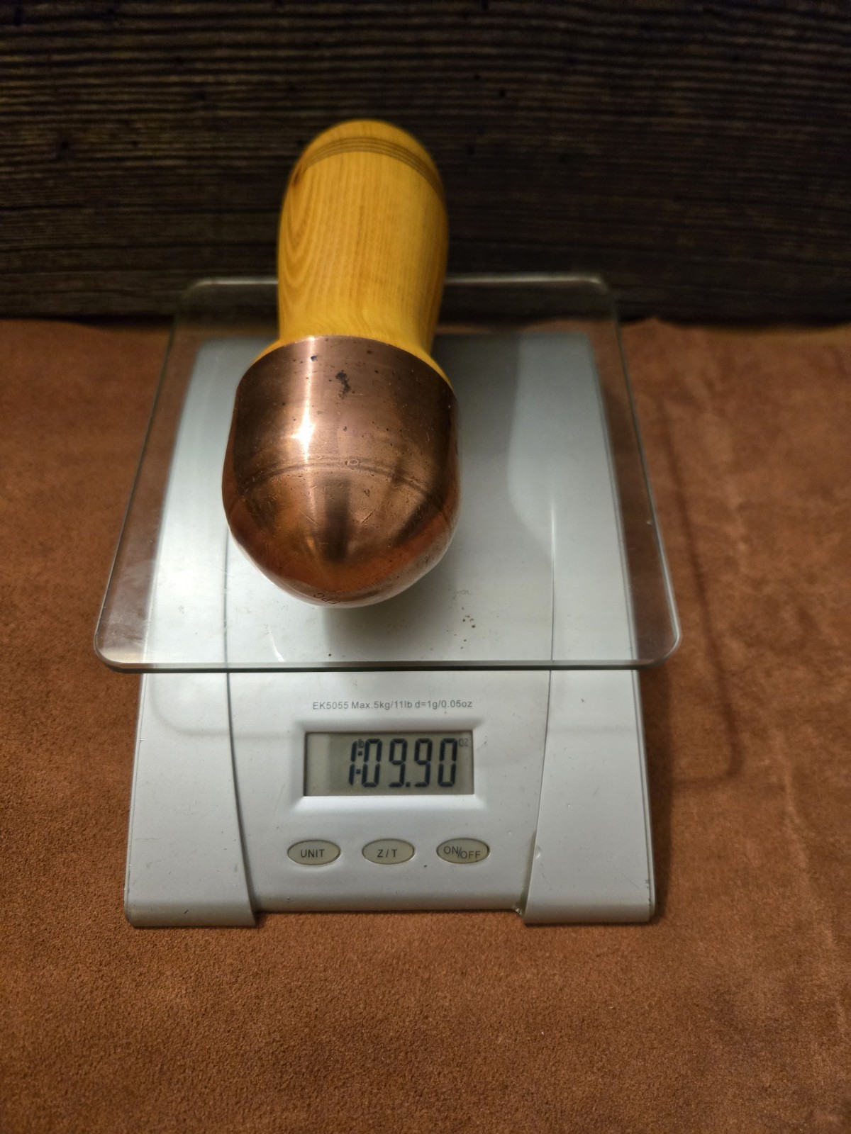 2-1/8" 1lb-10Oz Lead Filled CopperBopper,Osage,Flint knapping tools,Handmade