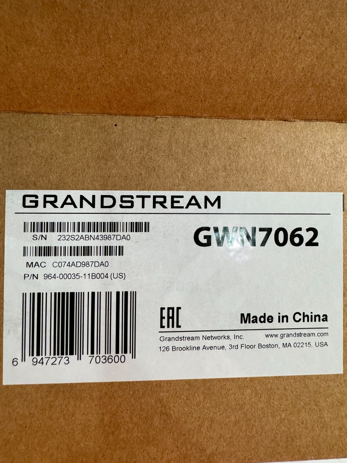 Grandstream GWN7062 - Wi-Fi 6 Dual-Band Router-Brand New