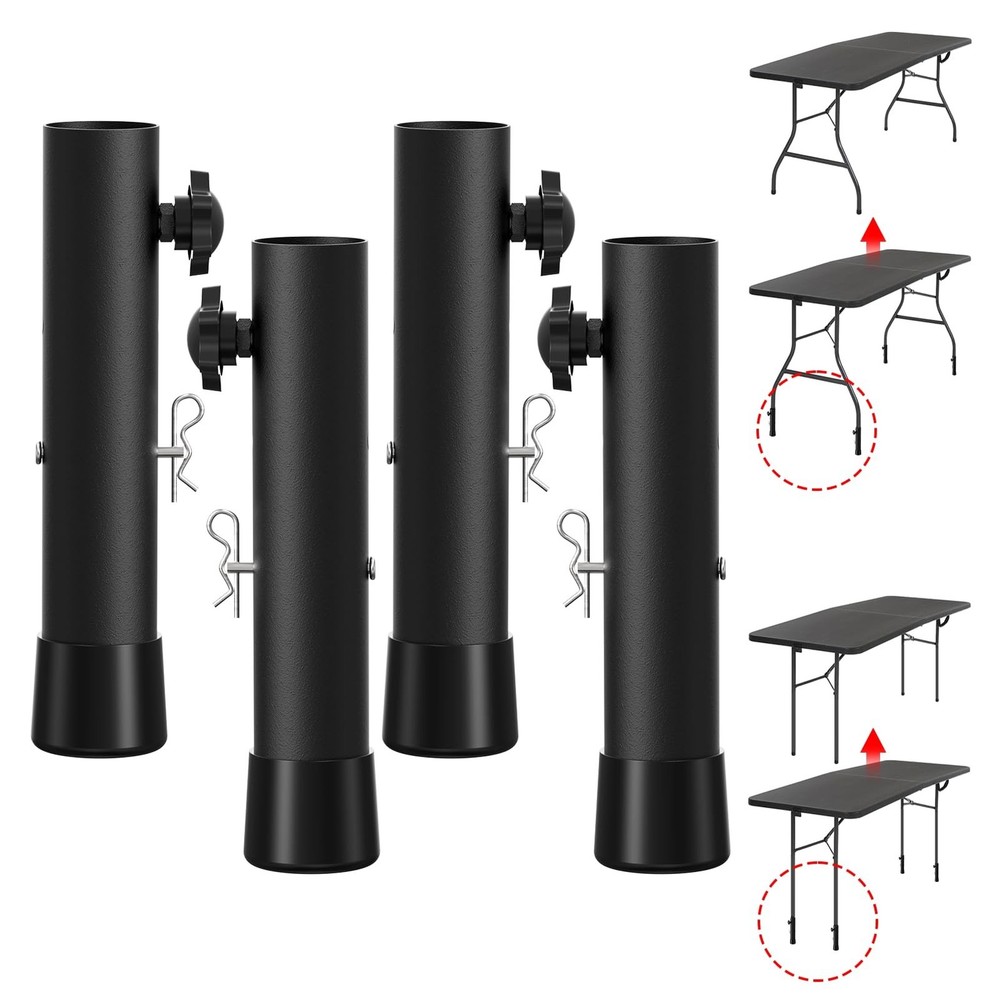 Adjustable Table Risers & Leg Extenders,4 Pack Height Extensions for Straight...