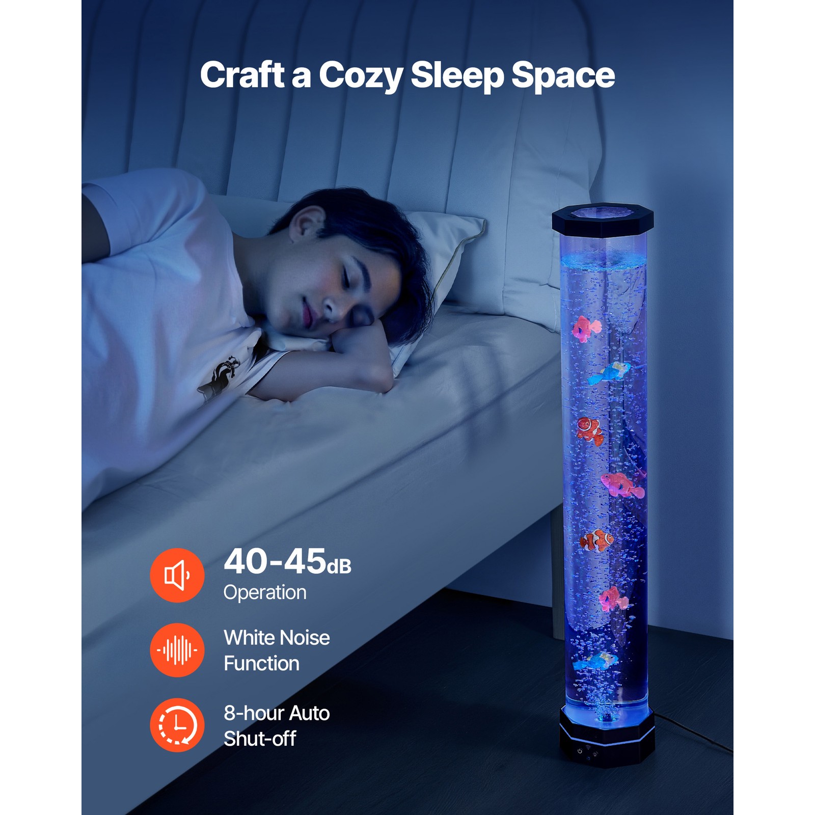 Bubble Tube Lamp 16 Color 2.67 ft Sensory Aquarium Lamp for Relief Calming