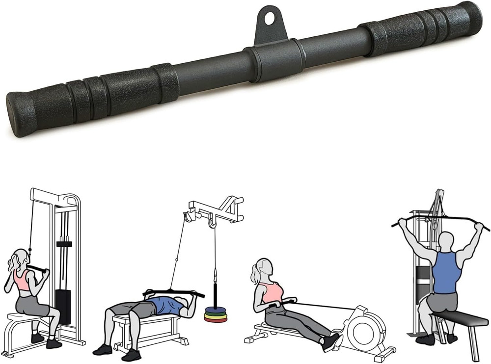 Straight Bar, Pull Down Bar 360 Rotating, Lat Pulldown Attachments Cable Attachm