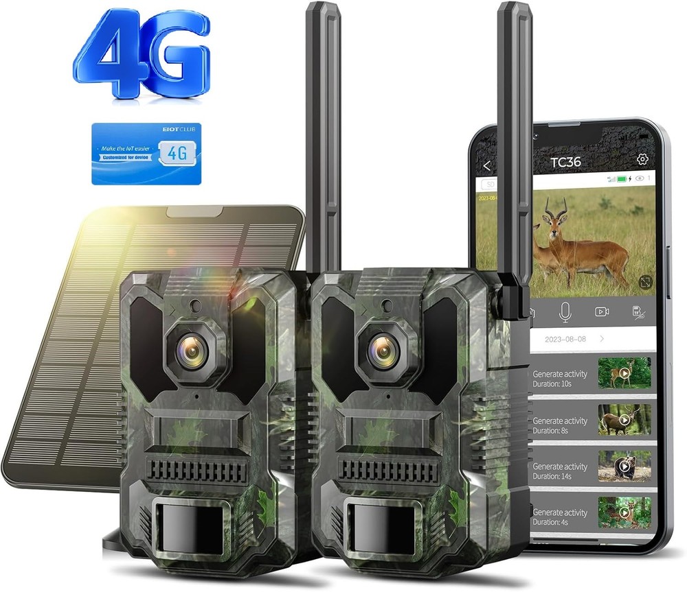Cellular Trail Camera, 3rd Gen Solar Powered Game Cameras with Motion Activated