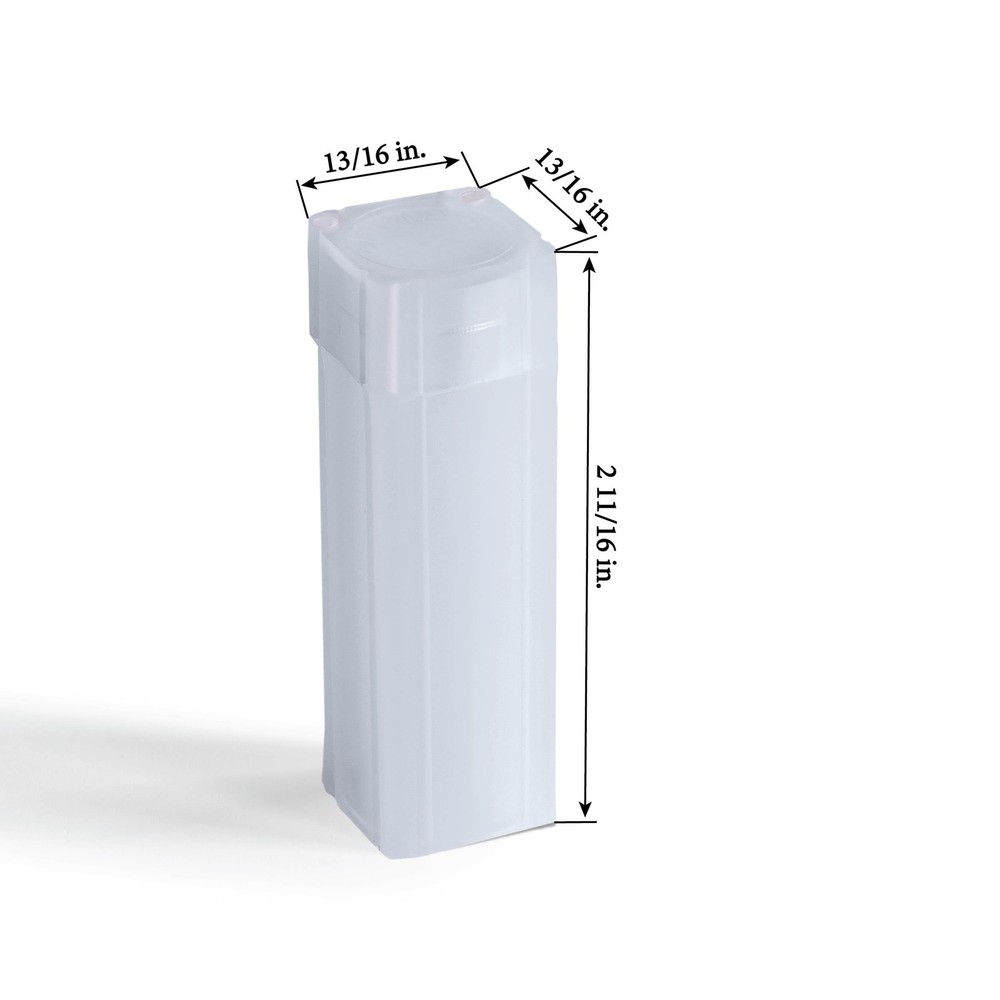 Lighthouse - Square Coin Tubes - Convenient Push Top, 10 pack, White
