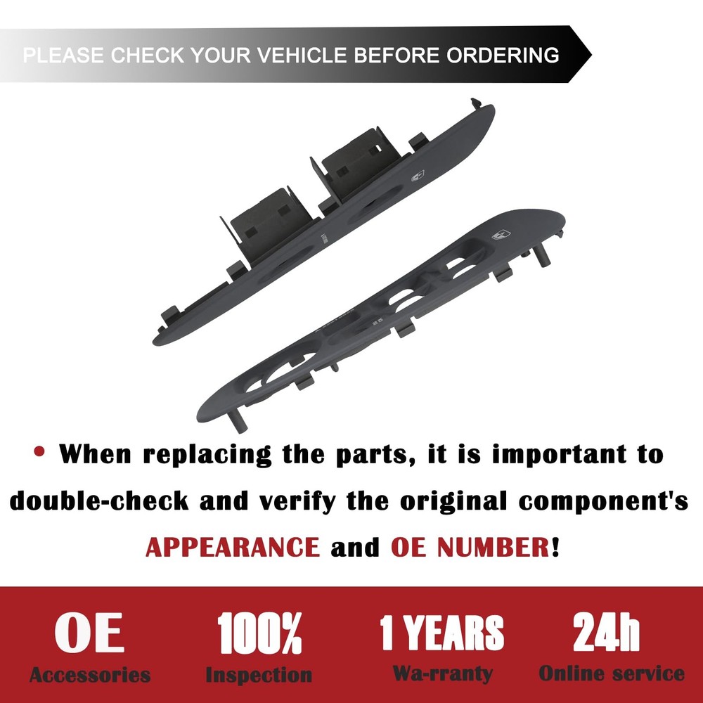 TQPONLY Door Window Switch Bezel,Front Driver and Left Right, Grey