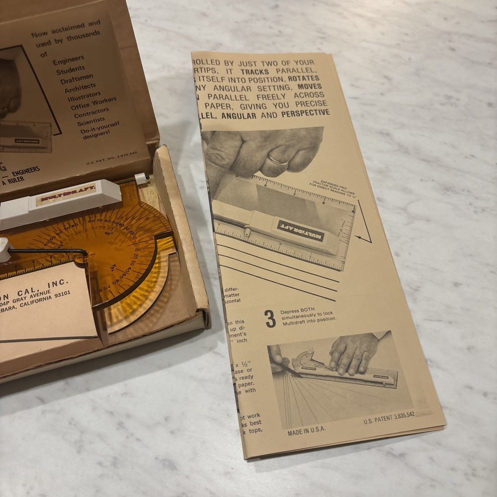 Multidraft Compact Drafting Machine Abbeon Cal with Box & Instructions Vintage