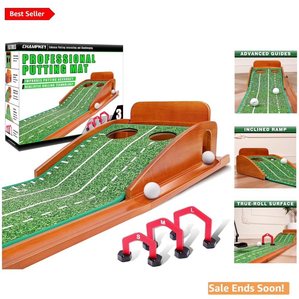 Foldable Golf Putting Mat with Automatic Ball Return - Ideal for Indoor Training