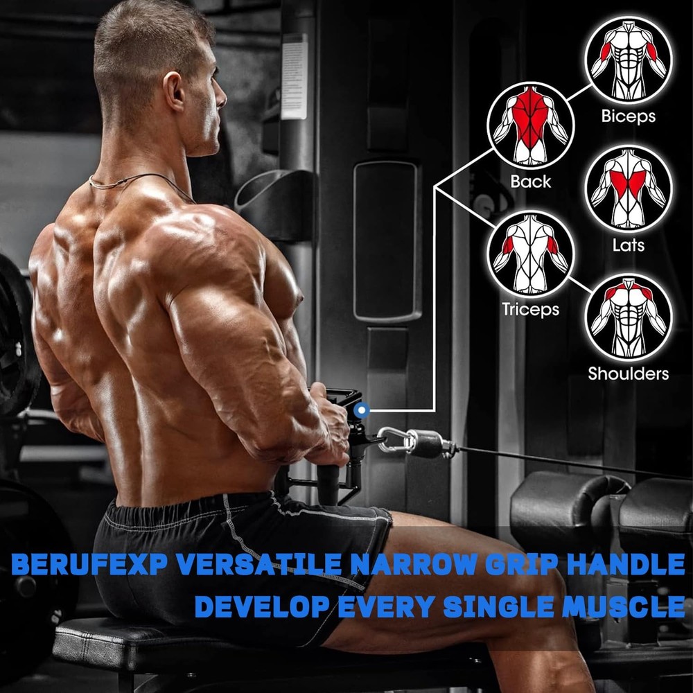 Berufexp Double D Handle 360 Rotataing Cable Row Attachment for Cable...