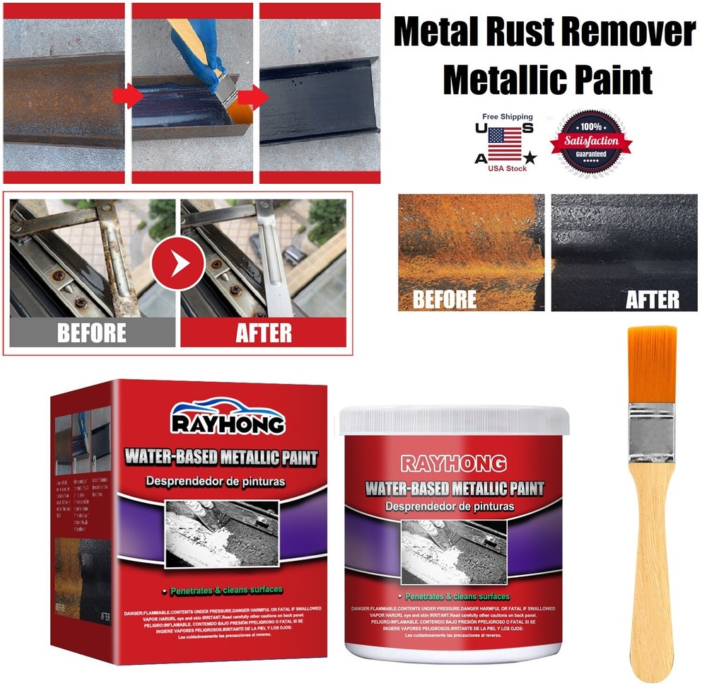 2× 100ML Metal Rust Remover Water-based Metallic Paint Rust Conversion Agent New