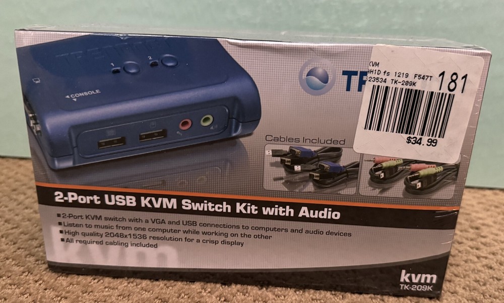 TRENDnet TK (TK209K) 2-Ports External KVM / audio switch