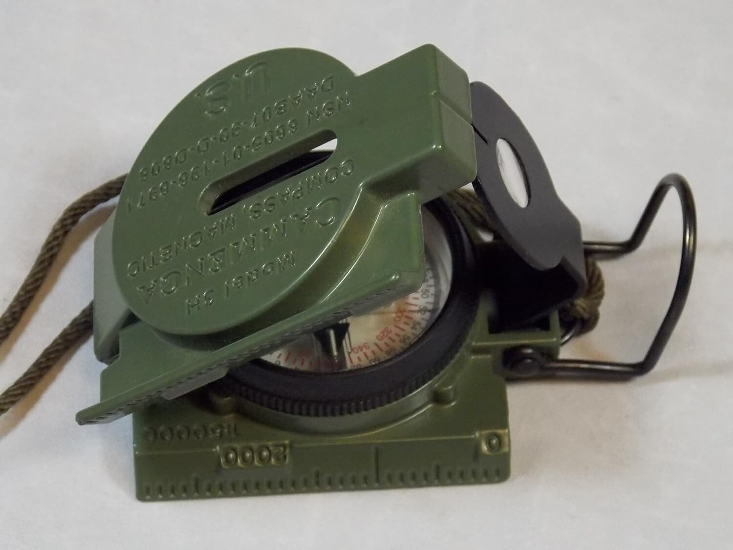 US Military Phosphorescent Lensatic Compass, Olive Drab Waterproof with Pouch