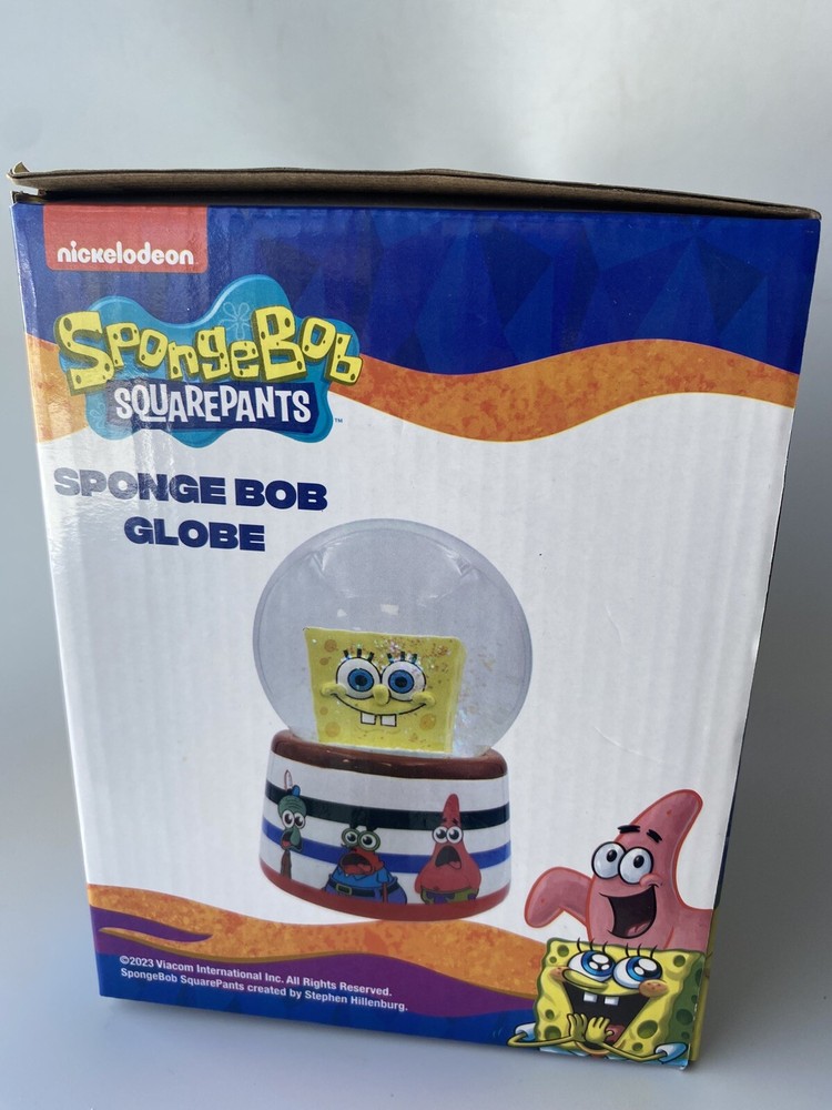 SPONGE BOB SQUAREPANTS SNOW GLOBE Patrick Squidward In Box Nickelodeon 2023