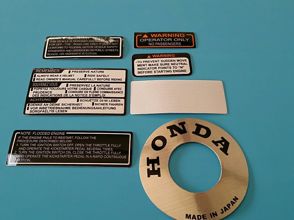 HONDA ATC70 1985 MODEL DECAL GRAPHIC SET (10 DECALS) (*#h04)