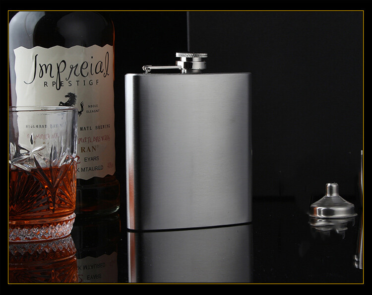 7oz Pocket Flask with Funnel Stainless Steel Portable Wine Pot 190ml