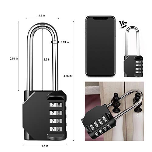 2 Pack disecu 4-Digit Waterproof Combination Padlock for Locker, Gate, Toolbox