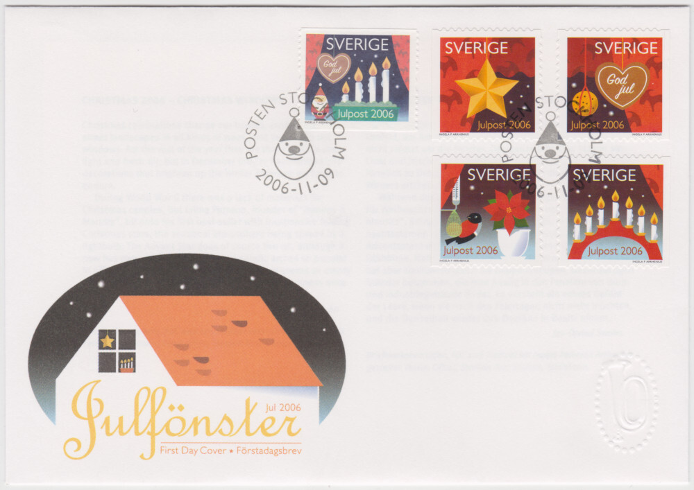 Sweden FDC 2006, Christmas, Mint
