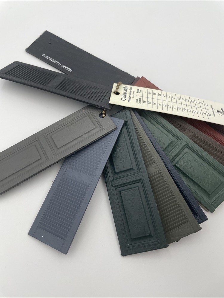 Rare Cellwood Shutter Sizes Sales Sample Color Samples Mini Shutters A9