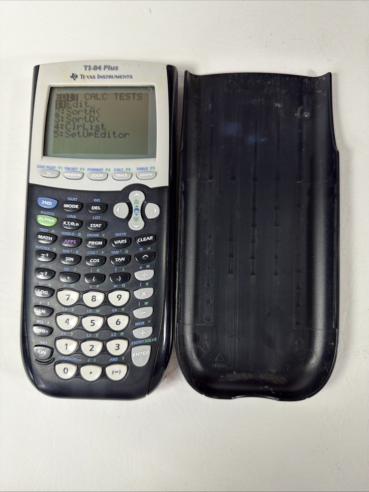 Texas Instruments TI-84 Plus Graphing Calculator LCD Programmable w/Cover Tested