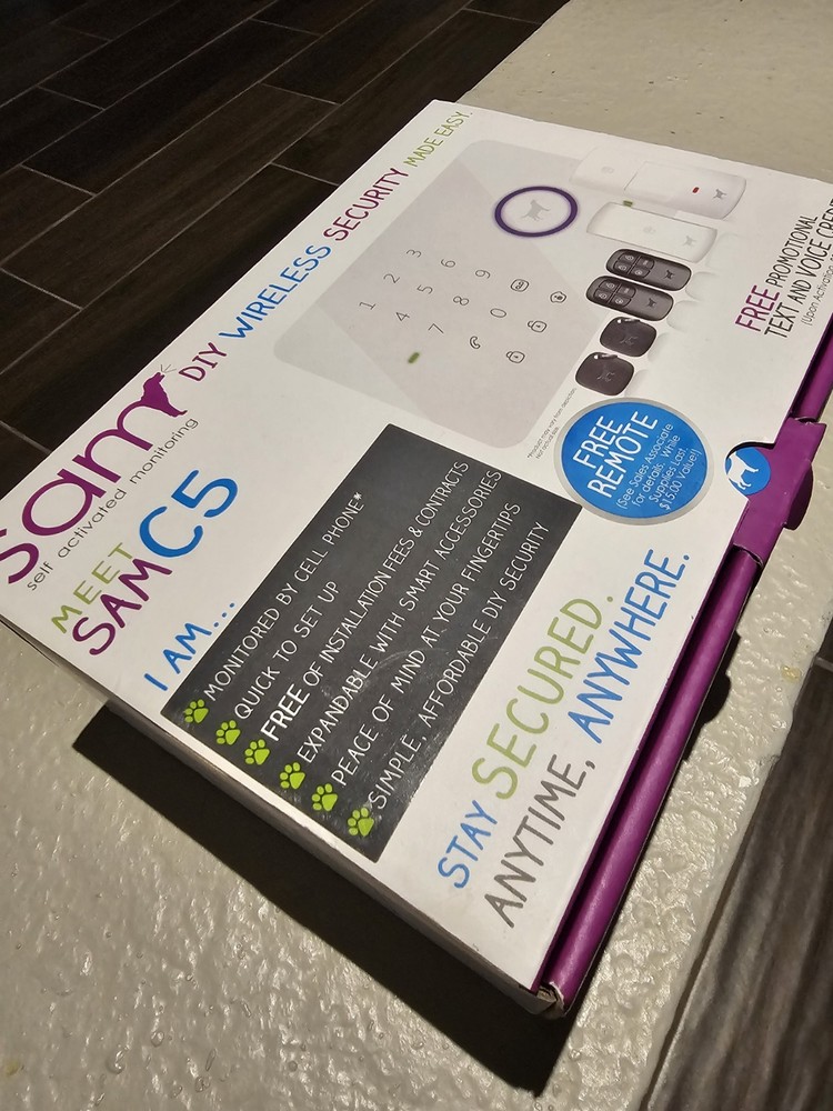 Sam SAM-C5 DIY Wireless Wi-Fi Security System Kit, Control Panel, PIR, RFID