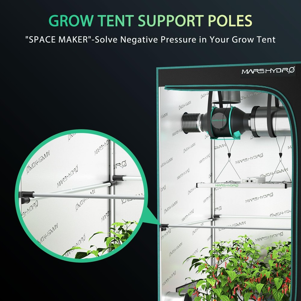 Grow Tent Durable Side Support Pole，Sturdy Metal Replaceable Bracket Accessor...