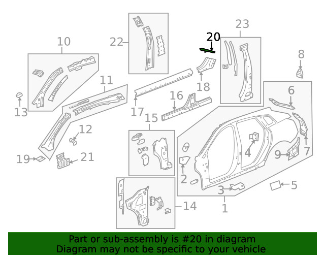 Genuine GM Passenger Side Quarter Lower Outer Panel Baffle 25807320