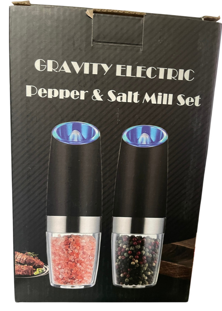 Gravity Electric Pepper & Salt Mill Set 7.9" Tall NEW