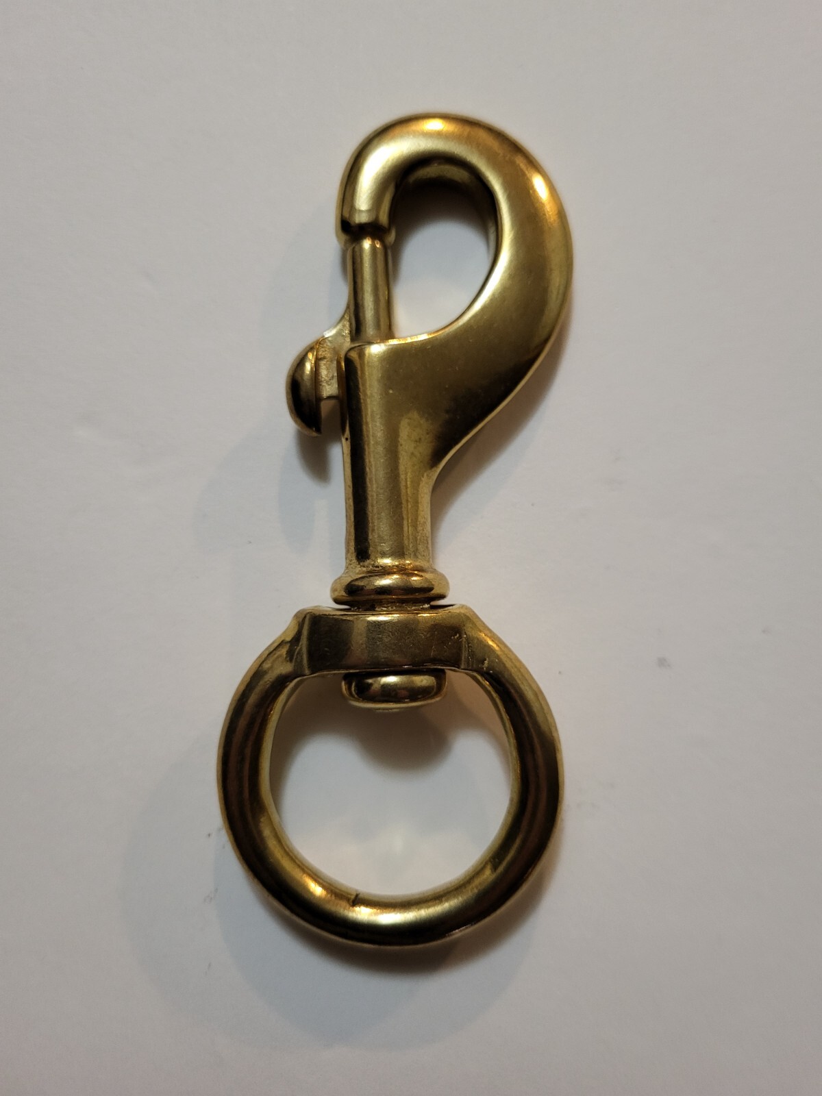 4 3/4" Solid Brass Snap hook with 1 1/4" swivel eye for lounge, rein, leash,rope