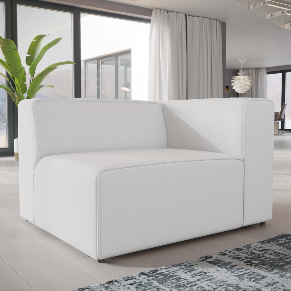 Modway Mingle Fabric Right-Facing Sofa in White