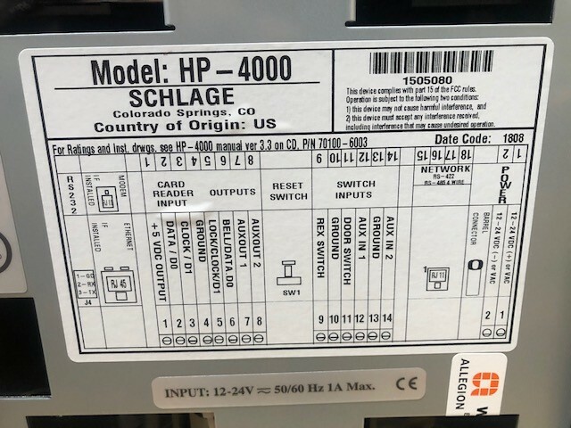 Schlage HandPunch 4000-E (Ethernet)