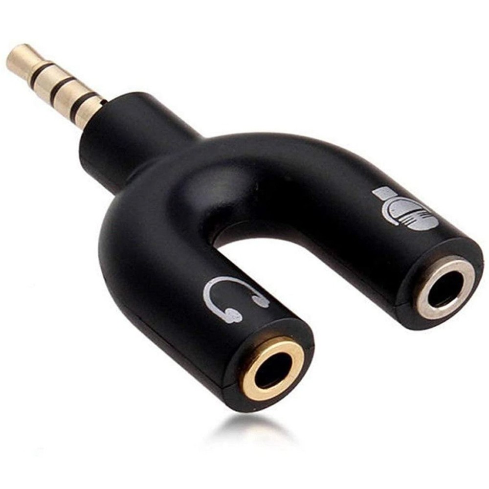 3.5mm Stereo Splitter Audio Adapter: Y Plug for Headset, Mic, and Dual Function