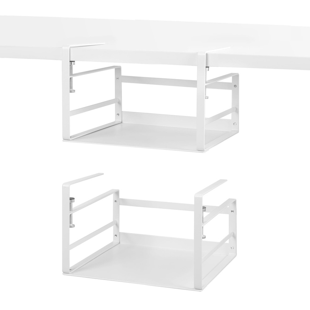 2-Pack Under Shelf Organizer Baskets for Kitchen, Pantry & Bookshelf - White