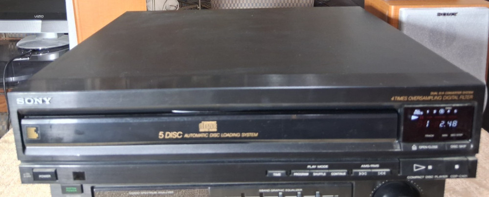 SONY CDP-C401 5-DISC AUTOMATIC COMPACT DISC CD PLAYER DUAL D/A CONVERTER SYSTEM