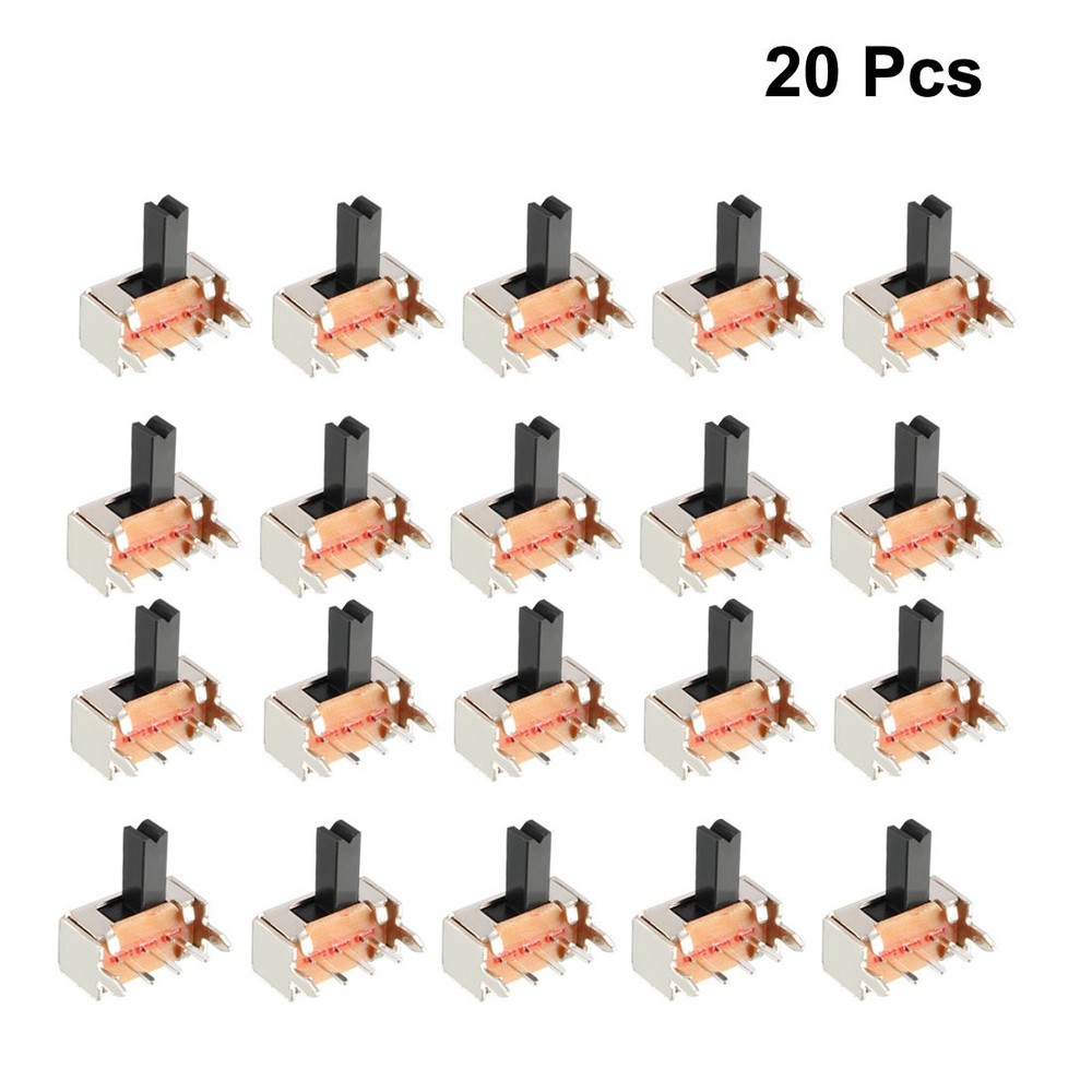 20Pcs 5mm Horizontal Slide Switch SPDT 1P2T 3 Terminals PCB Panel Latching