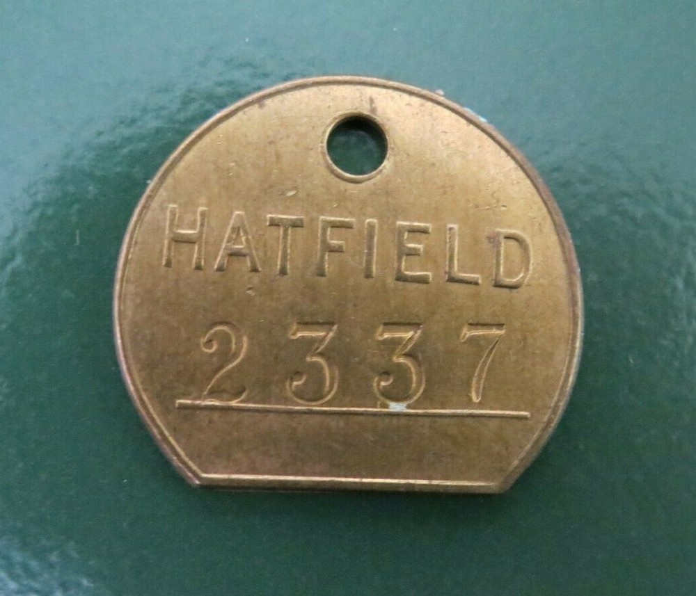 HATFIELD Colliery Pit Check Tally - marked HATFIELD 2337