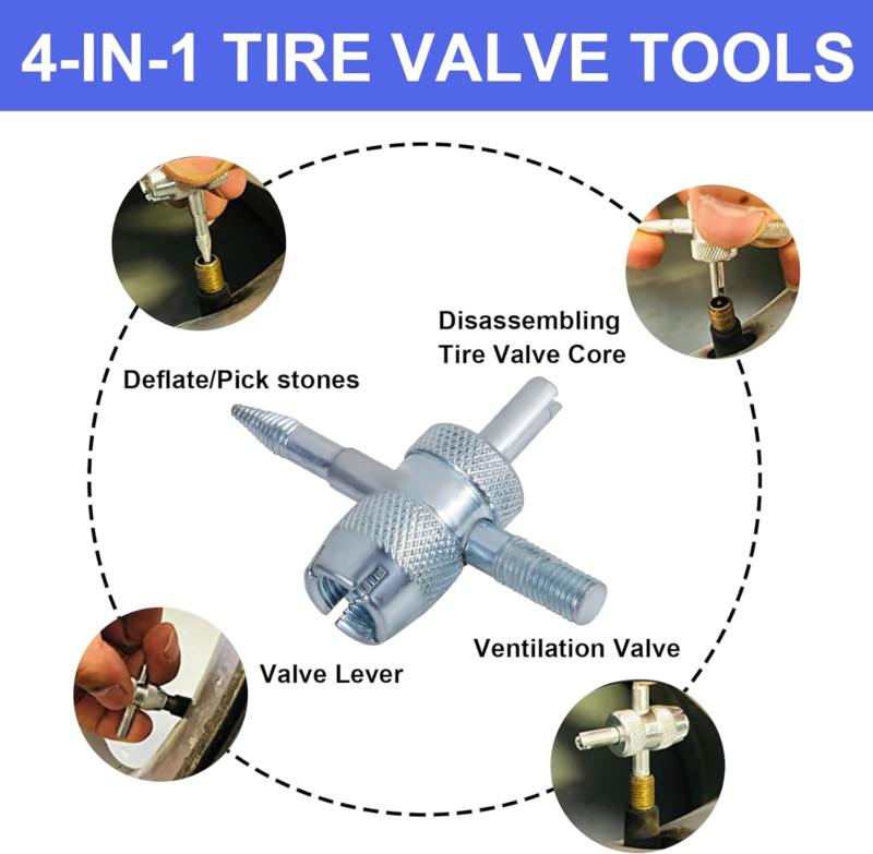 Quick Change Tire Valve Tool Kit,Tire Valve Stem Core Quickly Replacement Tool