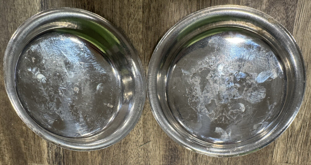 2 Eucharistic Serving Plate Small Silver Plated