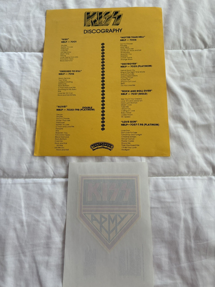 Vintage Original 1976 KISS Army Membership Kit Photos and Newsletters