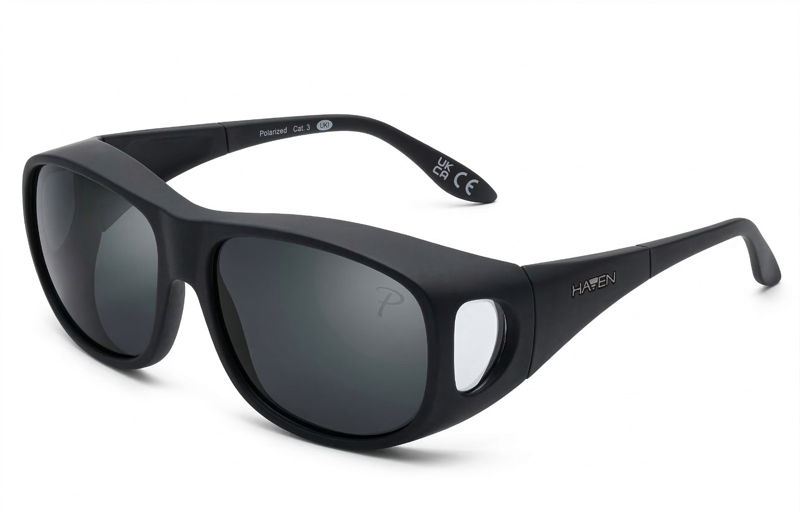 HAVEN Fits Over Sunwear POLARIZED Sunglasses Summerwood Large Black