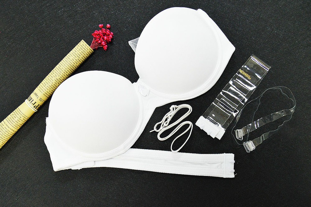 Strapless Push up Bras Transparent Invisible Multiway Clear Back Strap Cup B C D
