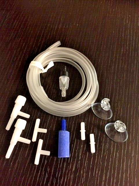Aquarium Air Line tubing Kit,T-Valves+Control Valves+Conn Valves+Airstone+Cups+