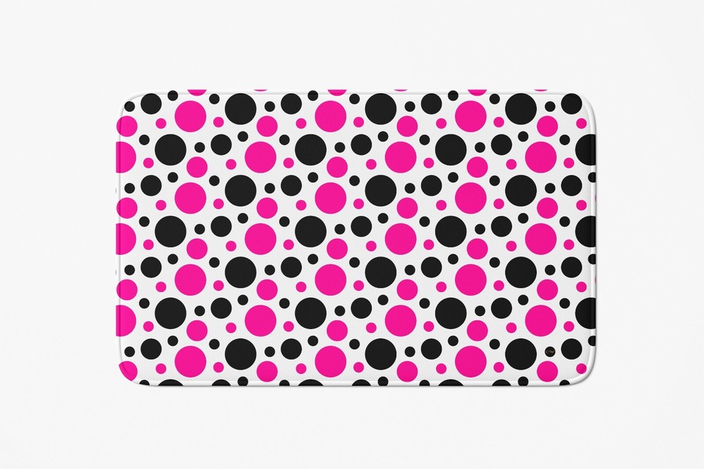 Berry Pink Dotted Memory Foam Bath Mat