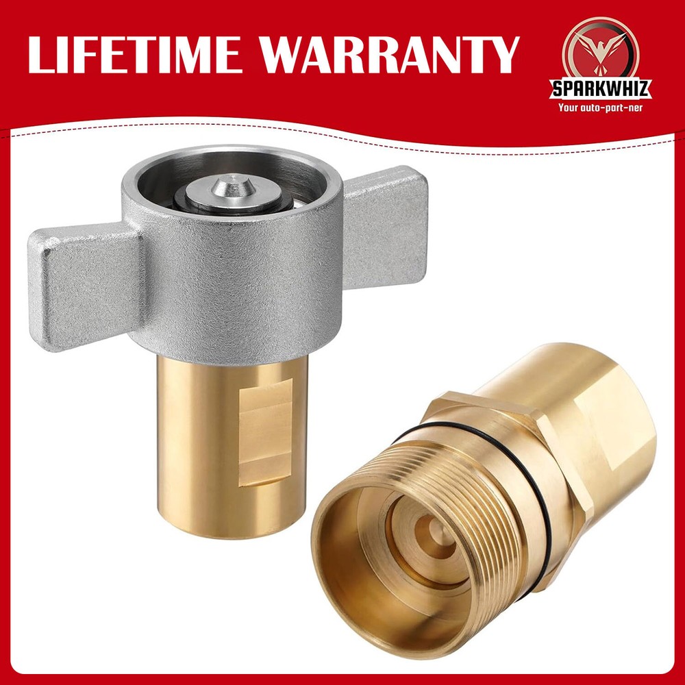 1" NPT Wet Line Wing Nut Hydraulic Quick Disconnect Brass Coupler/Coupling Set