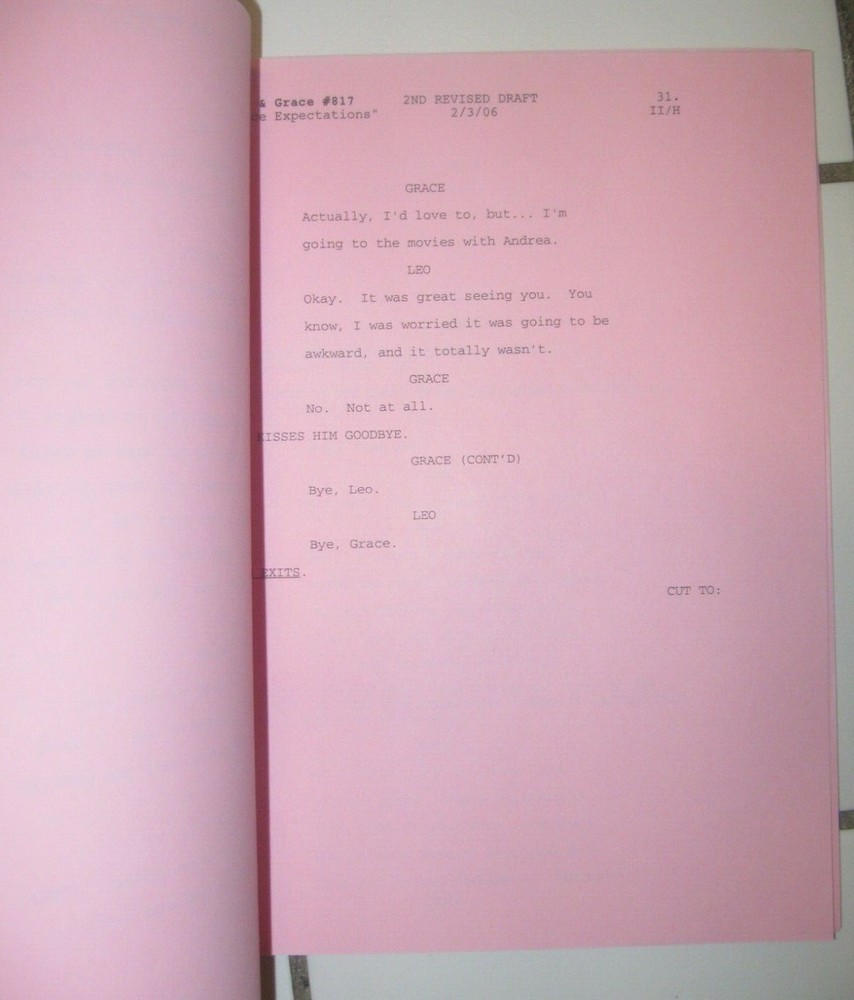 WILL & GRACE ORIGINAL SCRIPT FOR "GRACE EXPECTATIONS" REV. DRAFT SEASON 8 2006