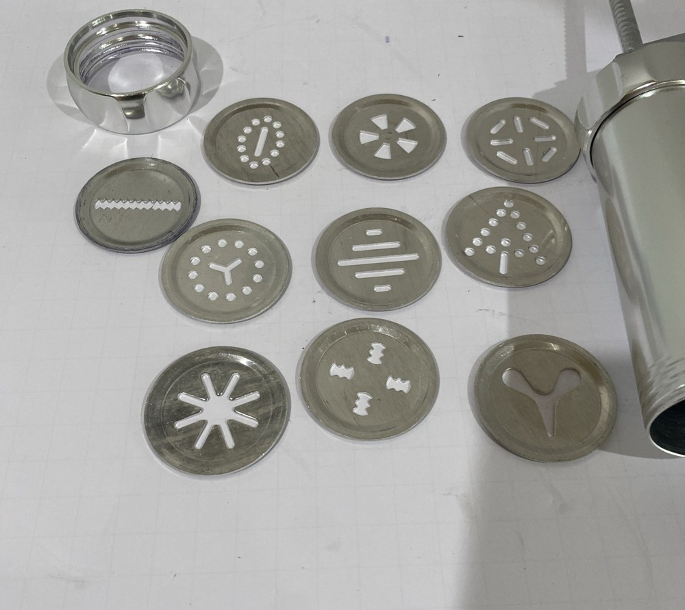 Biscuits Cookie Press Machine Making Gun 10 Pattern Discs No Tips