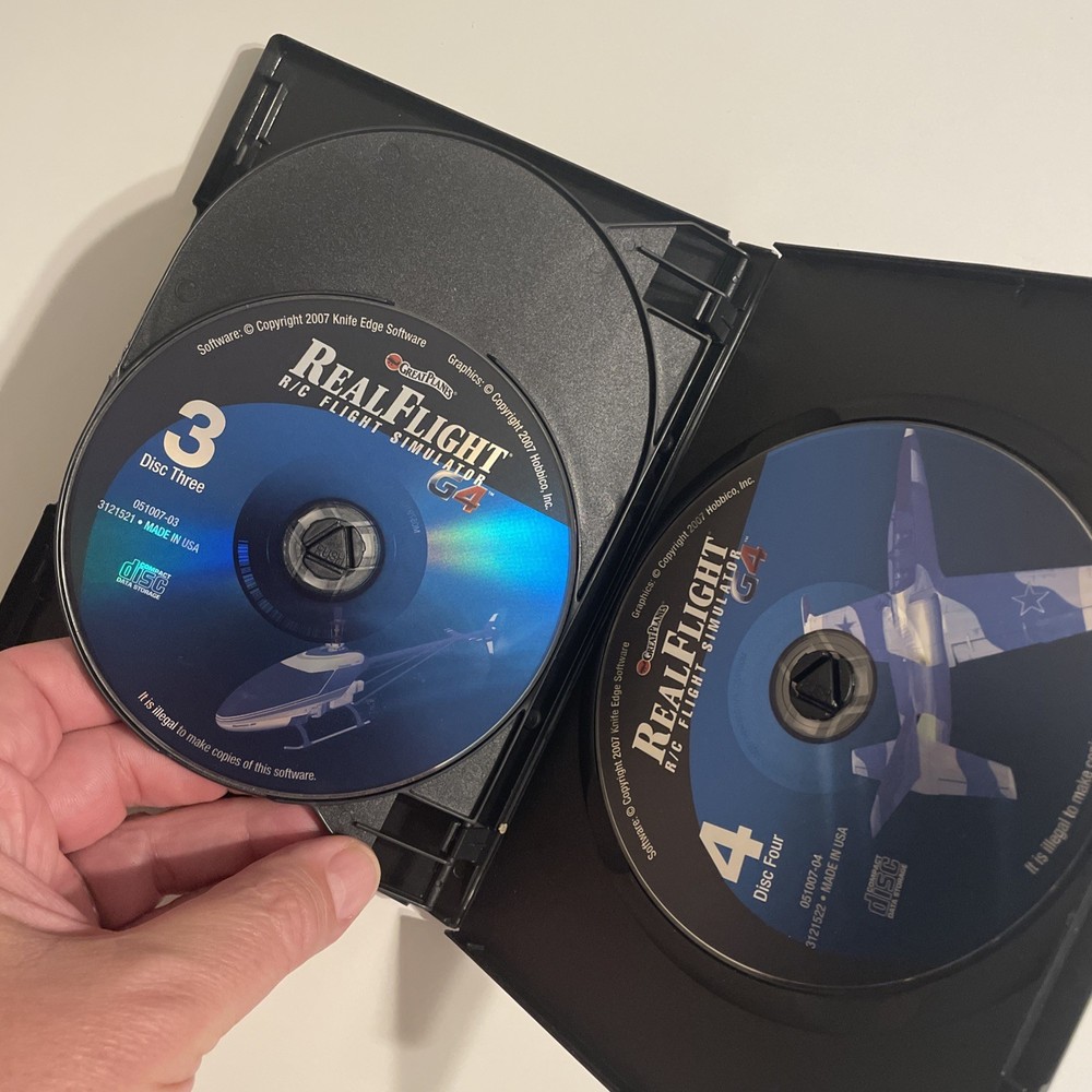Great Planes Real Flight R/C Flight Simulator PC SOFTWARE 2007 4-DISC SET Codes