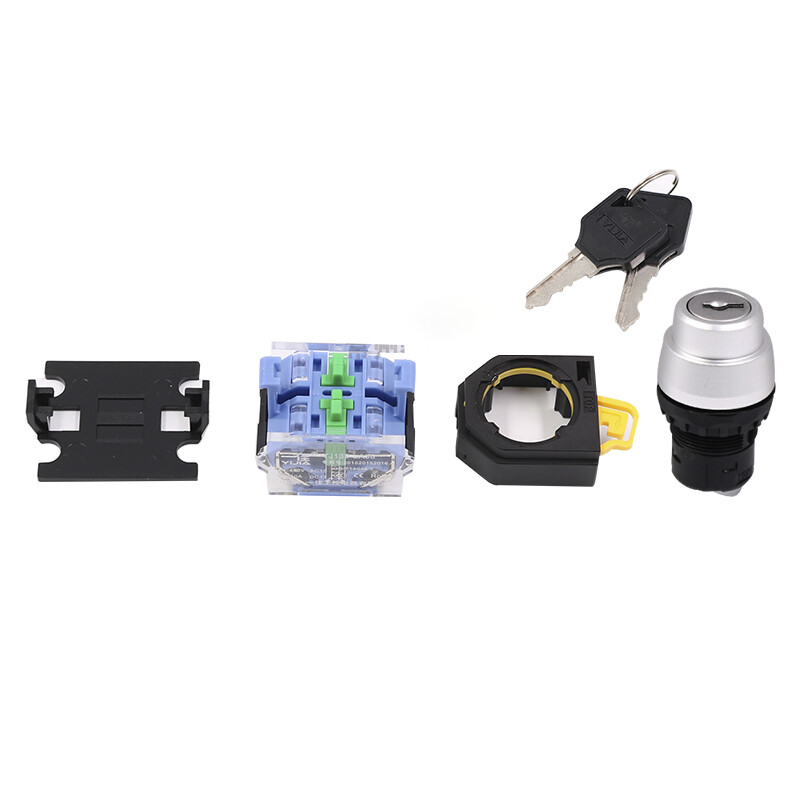 22mm Rotary Switch With Key Security Lock Switch Momentary Latching 2/3 Position