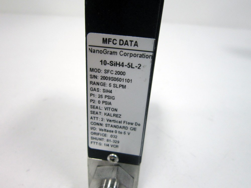 SFC 2000 MASS FLOW CONTROLLER MFC 10-SiH4-5L-2 5 SLPM SILANE SiH4