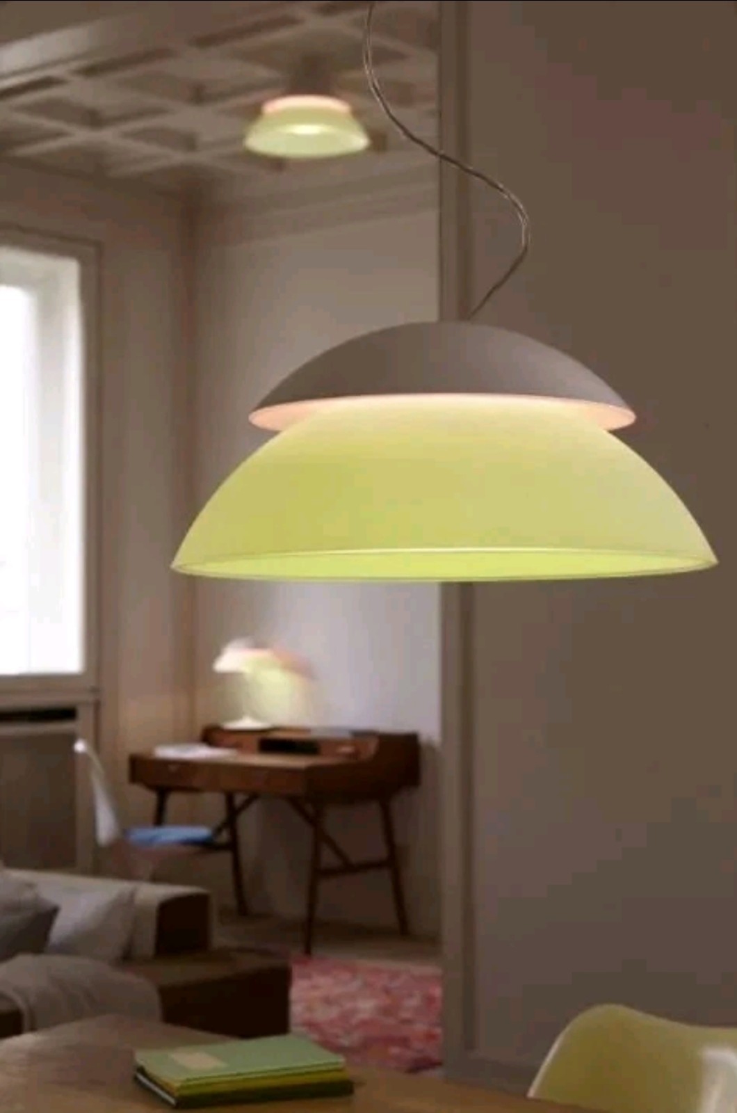 The Philips Hue Beyond White and Color Ambiance Smart Pendant Light.